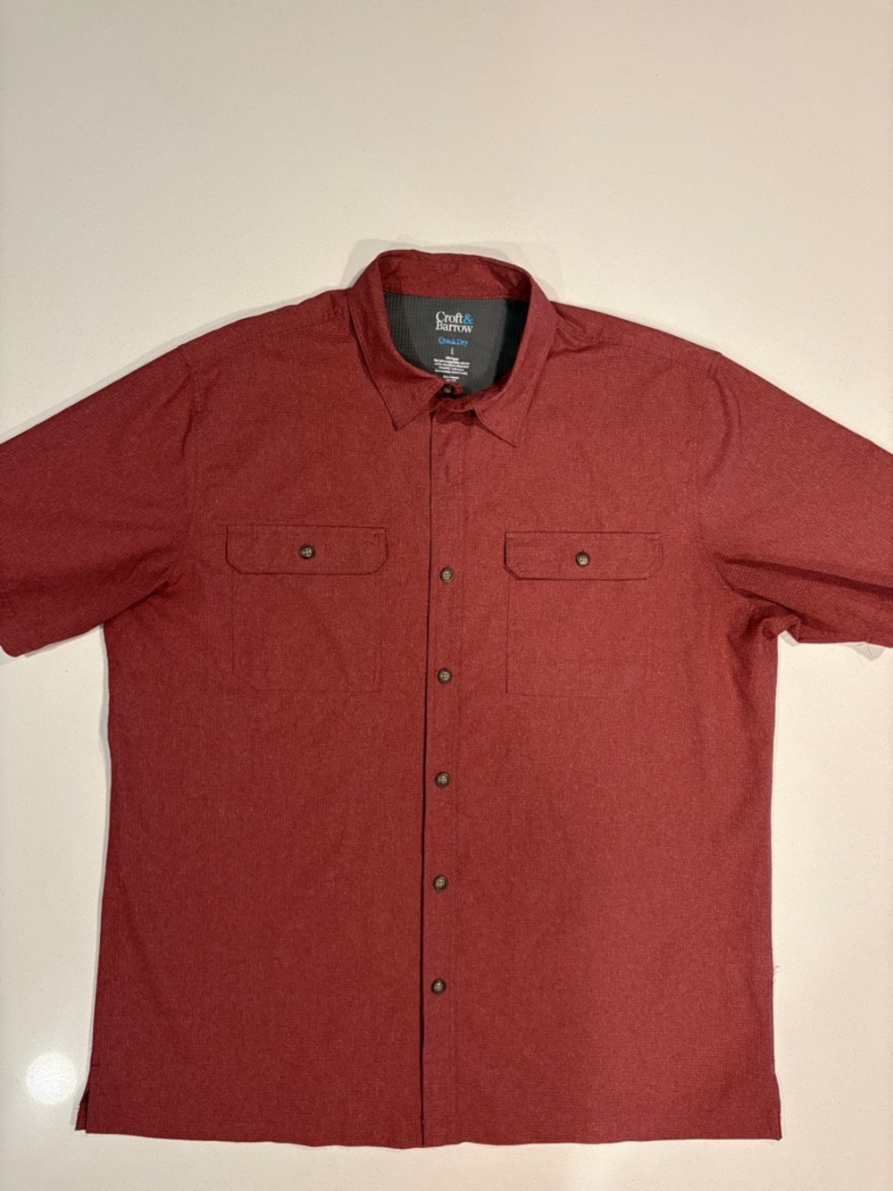 croft & barrow Men’s Brick Red Short-Sleeve Button-Down Shirt